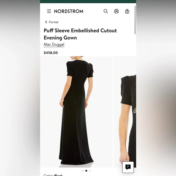 Mac Duggal Black Maxi Dress with Rhinestone Accents - Picture 3 of 9